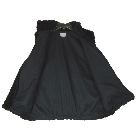 Duffel Outdoor Vest Faux Fur Vest Dark Brown Pockets Full Zip Size XL‎ Vintage - Picture 4 of 8